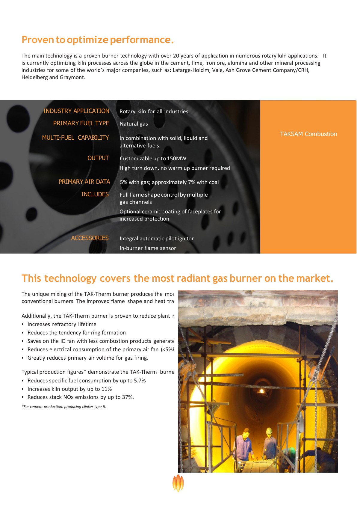 TAKSAM Multi Core Rotary Kiln Burners catalog page 3