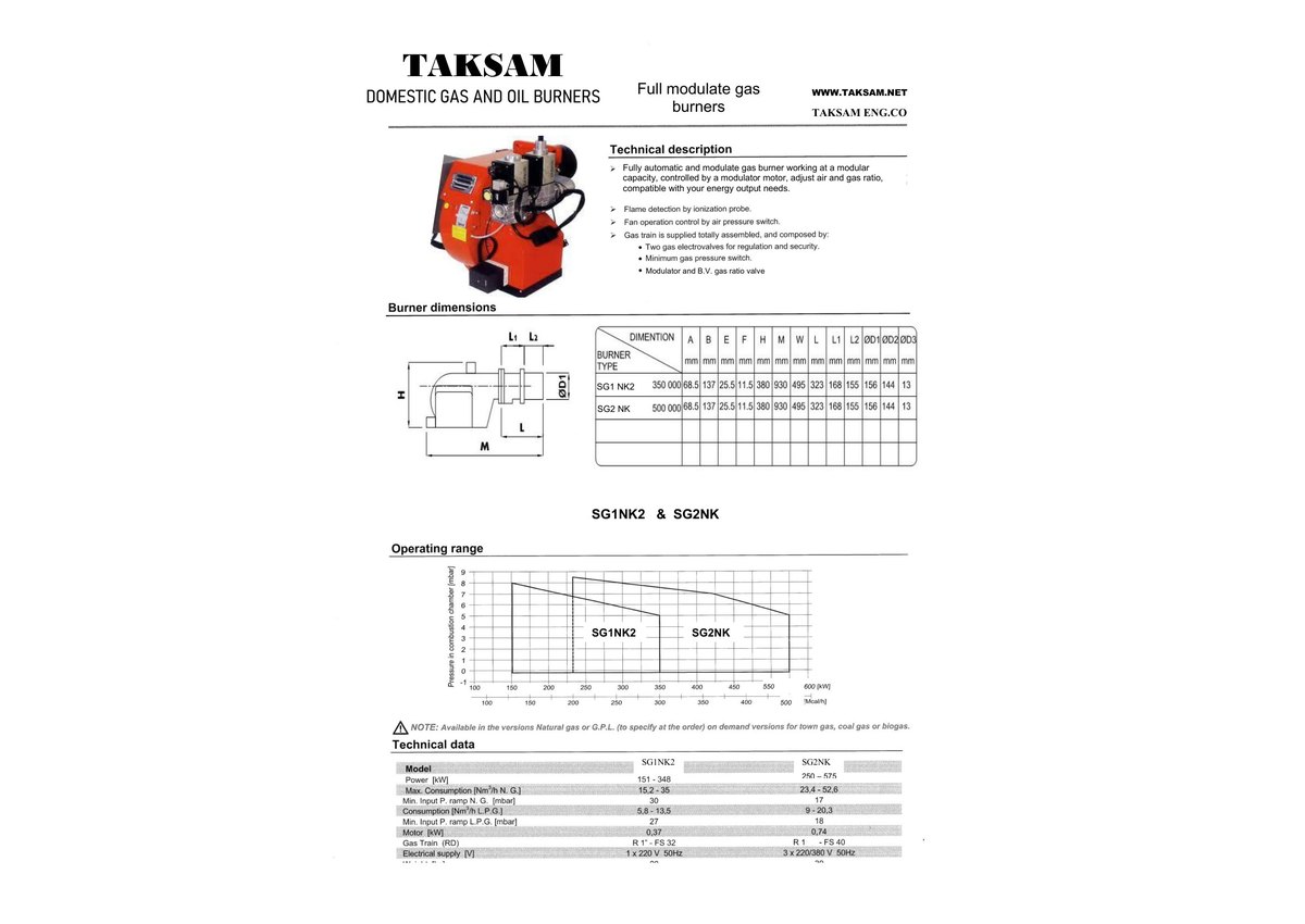 Domestic gas and oil burners